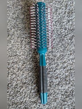 Vintage Vidal Sassoon Basic Round Brush Teal with Rubber Grip